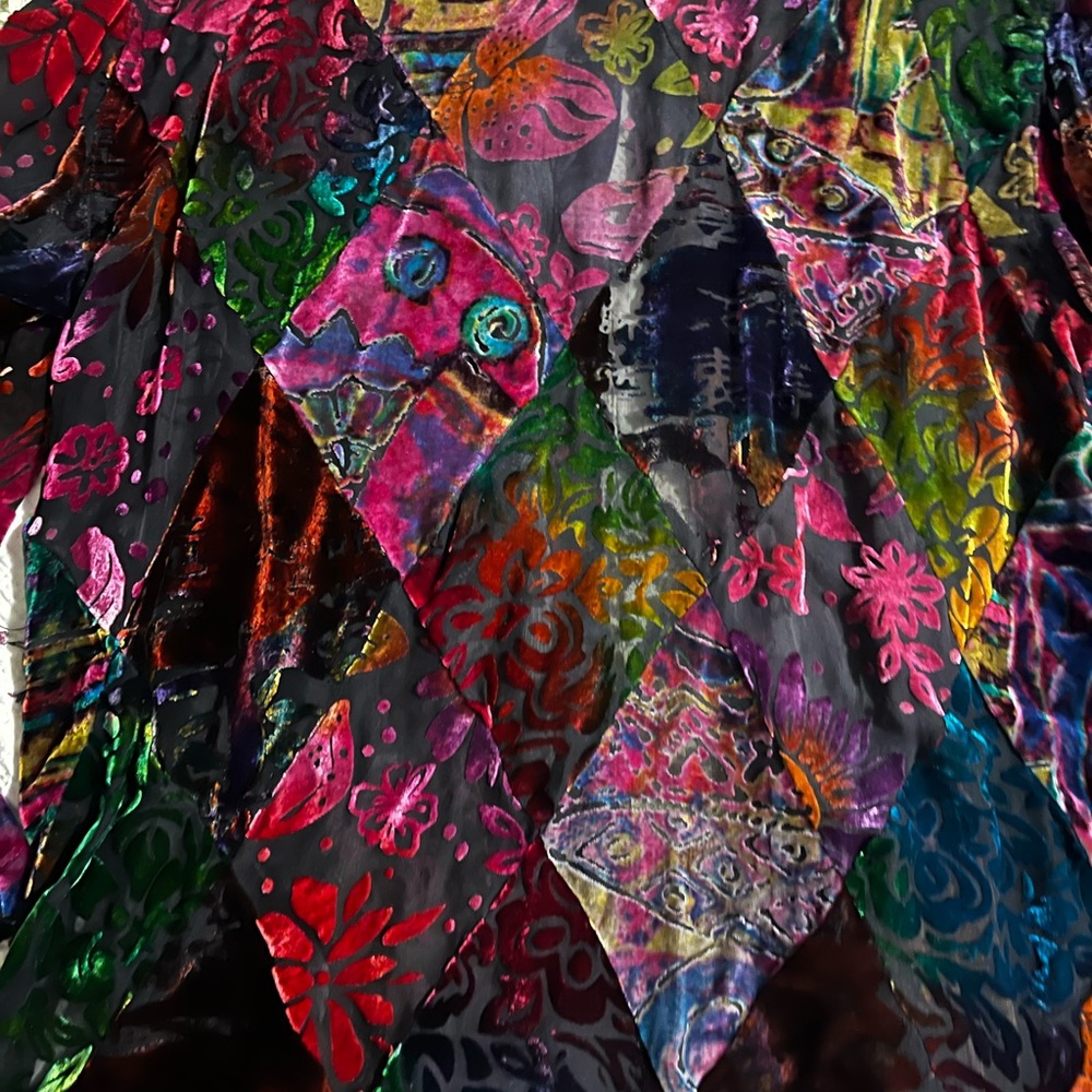 Vintage mesh/velvet button shirt - Picture 5 of 12